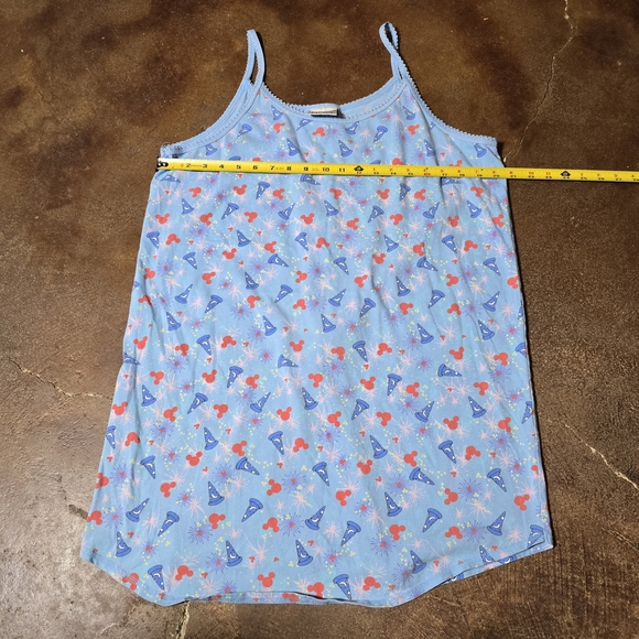 Walt Disney World Mickey Fantasia Nightgown Sleepwear Blue 100% Cotton XL - Picture 6 of 7